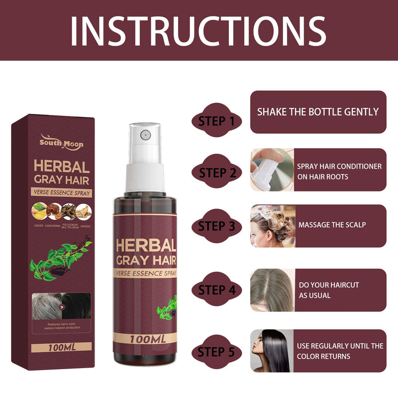 South Moon Herbal Black Hair Liquid Polygonum Multiflorum Herb Essence Moisturizing Black Hair Conditioner