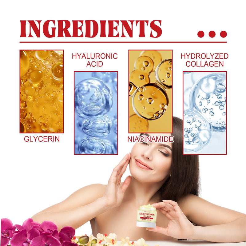 Nicotinamide Collagen Cream, Hydrating Whitening Skin Repair Melanin Day Cream Night Cream