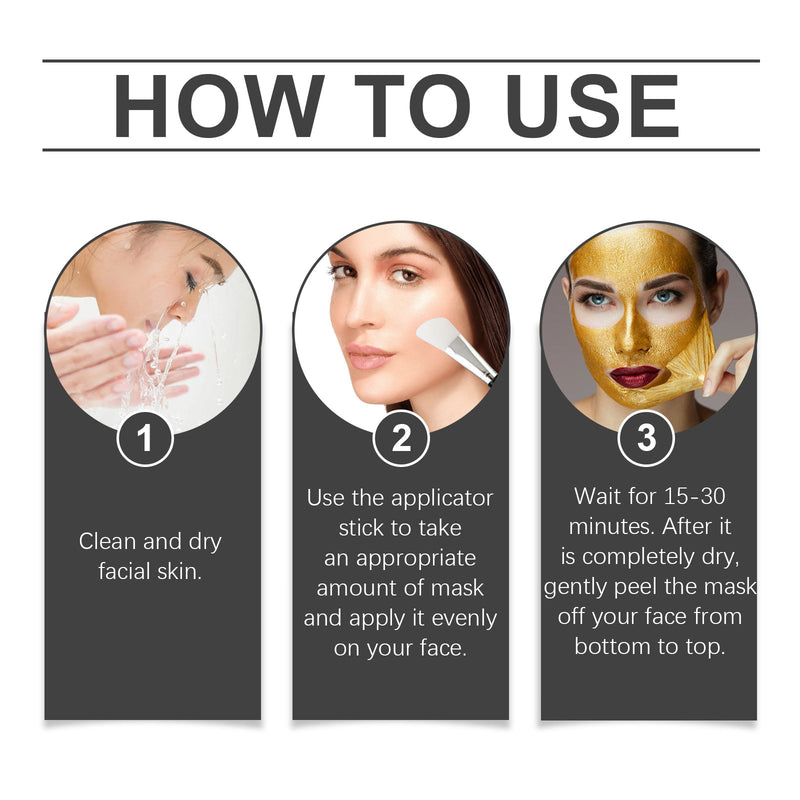 24k Gold Peel Mask Facial Treatment Moisturizing, Hydrating And Cleansing Pores With Facial Mask