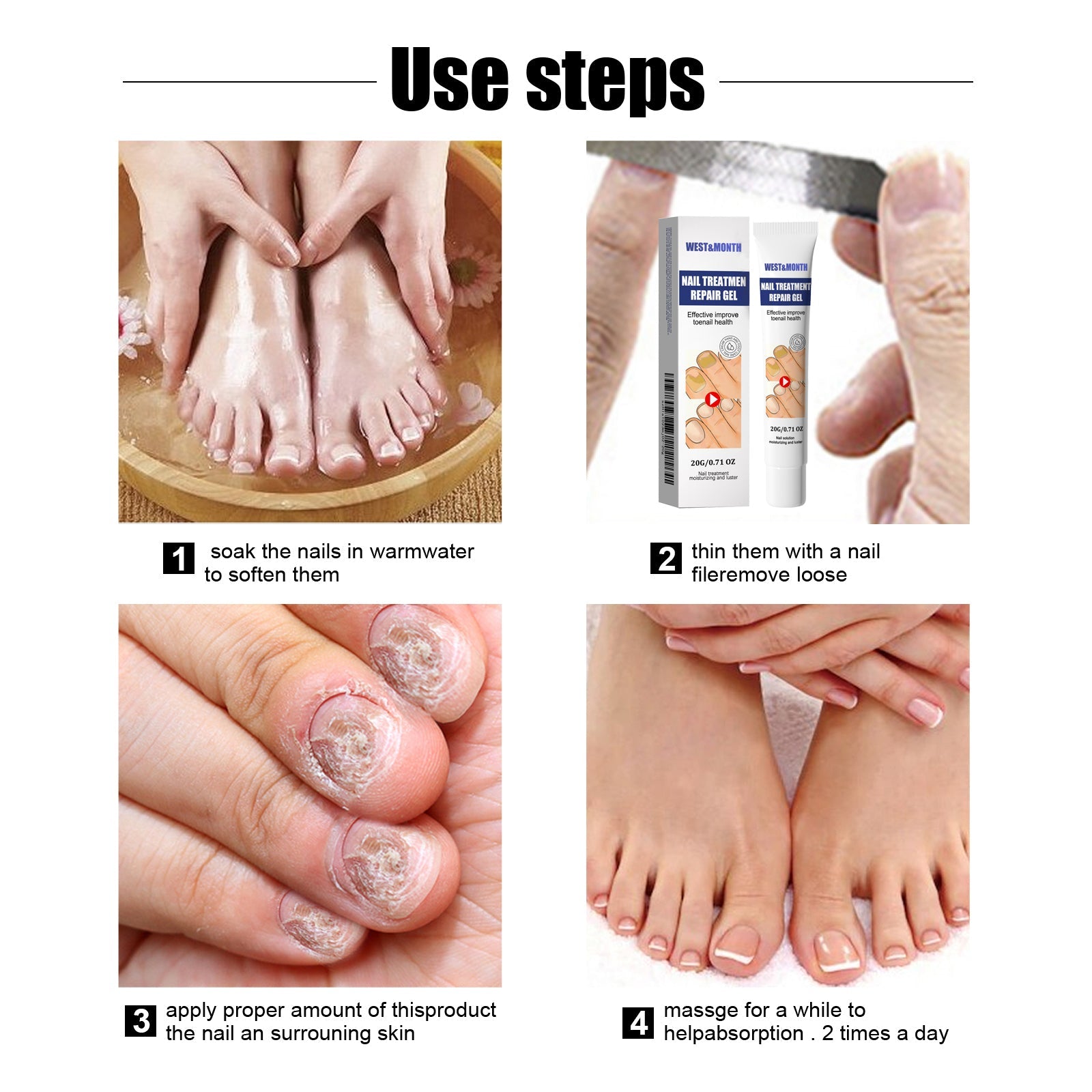 Nail Care Cream Hand, Foot And Nails Gentle Clean Soft Nails Shine Nail Care Cream