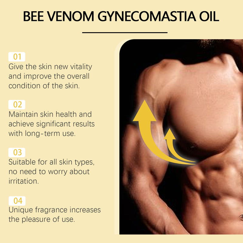 Bee-Venom Men's Breast Shaping Oil Men's Chest Firming Contour Moisturizing Skin Massage Treatment