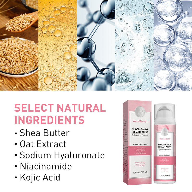 West&Month Niacinamide Intimate Areas Tightening Cream, Fade Dark Skin Even Skin Tone Beauty Skin Whiten Cream
