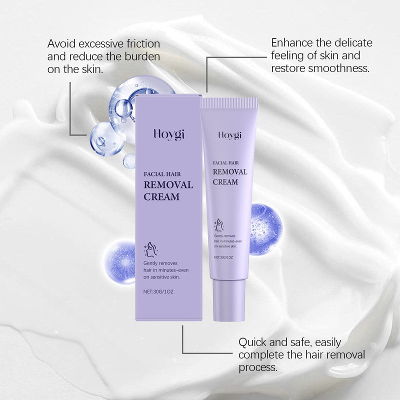 Hoygi Facial Hair Removal Cream, Mild Facial Hair Removal Daily Facial Treatment Cleanses, Moisturizes And Smoothes Skin