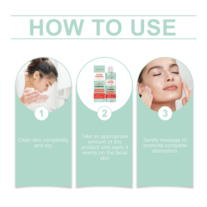 Facial Toner With Mild Ingredients To Lighten Acne, Nourish And Repair Facial Skin