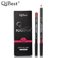 Qibest Fashion Black Rod Waterproof 12 Colors Lip Liner Lipstick Pen