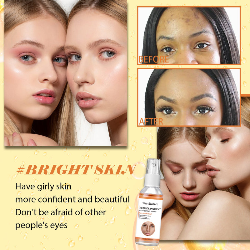 Retinol Pigment Correcting Spray, Lightening Spots Moisturizing Whitening Skin Care Spray