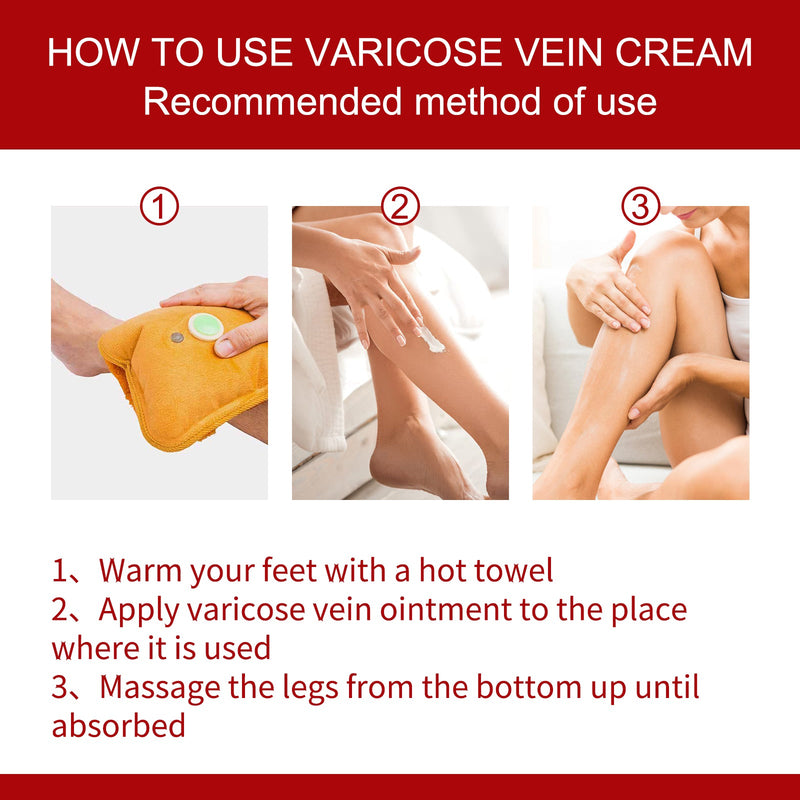 South Moon Varicose Veins Cream, Leg Massage Treatment Soreness Relief Repair Varicose Body Care Cream