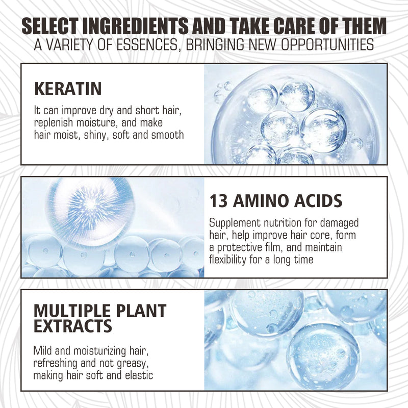 Keratin Repair Hair Mask, Free Steam Repair Silk Smooth Hot Dyeing Moisturizing Care Hair Mask
