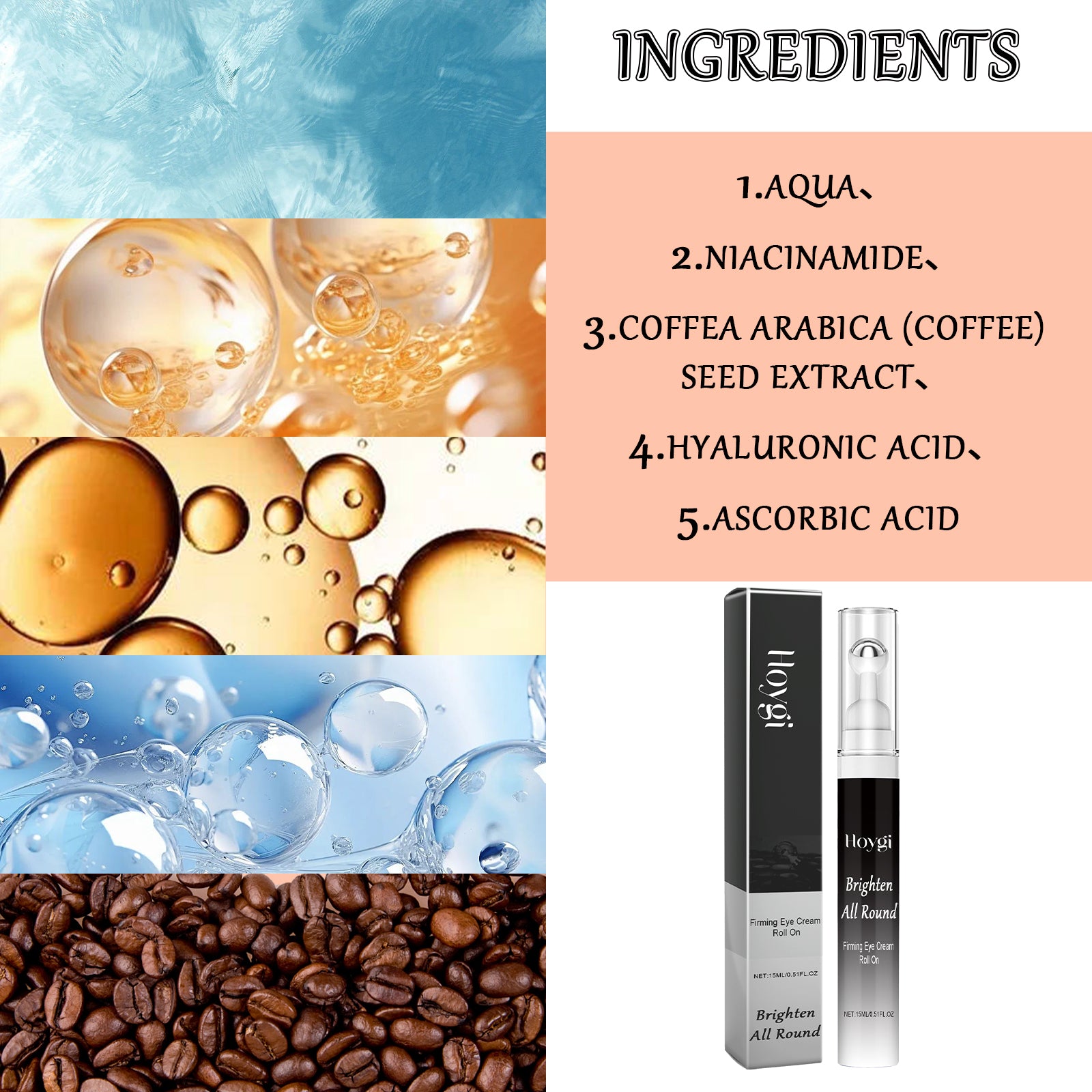 Firming Eye Cream Roll On, Repair Eye Cream Reduces Fine Line Bags Dark And Tight Moisturizing Ball