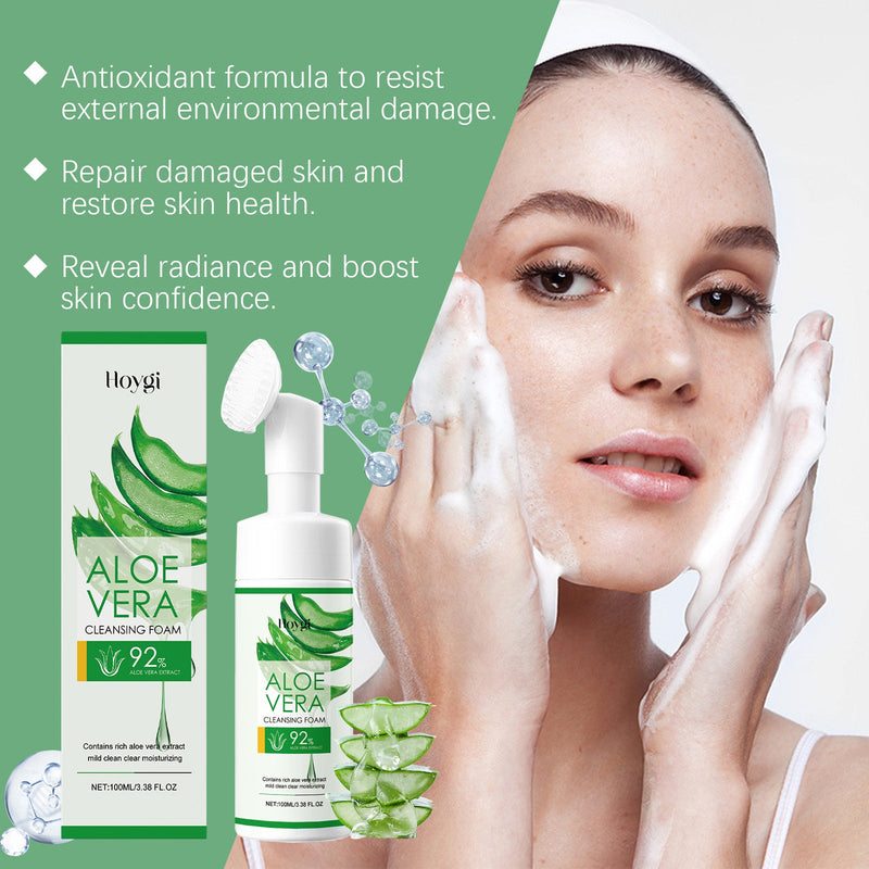 Aloe Vera Cleansing Foam Face Gently Cleanses Skin And Pores, Hydrates And Controls Oil, Moisturizes And Is Not Tight