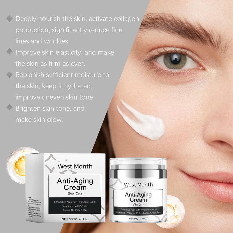 West&Month Moisturizing Face Cream Gently Moisturizes Facial Skin, Keeps Skin Elastic, Lightens Wrinkles, Moisturizes And Hydrates