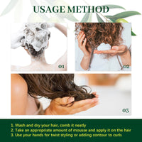 EELHOE Olive Oil Hair Hold Mousse, Curly Hair Styling Moisturizing And Curling Style Durable Frizz Proof Mousse
