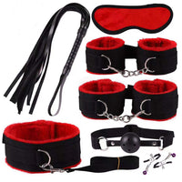 Nylon Plush Set Cross 18-Piece Set 7-Piece Set Leather Handcuffs Plush Anklets