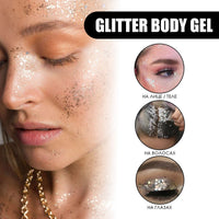 Glitter Body Skin Gel, Makeup Fish Scale Glitter Gel Glitter Stage Show Makeup Props Eyeshadow