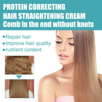 EELHOE Protein Correcting Hair Straightening Cream, Smoothing And Repairing Damaged Hair Smoothing Cream Without Straightening
