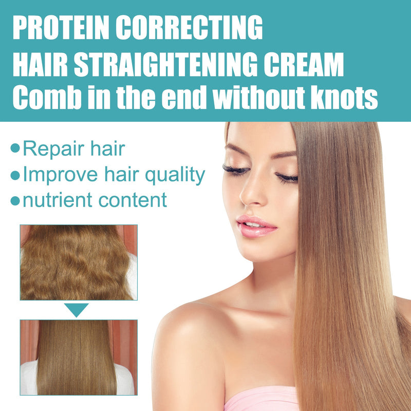 EELHOE Protein Correcting Hair Straightening Cream, Smoothing And Repairing Damaged Hair Smoothing Cream Without Straightening