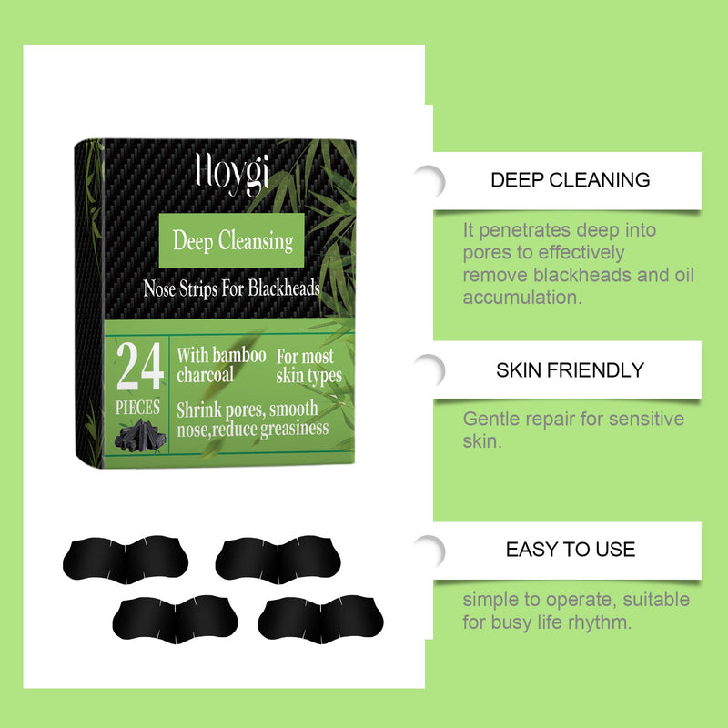 Bamboo Charcoal Blackhead Patch, Delicate Skin Care Gently Clean Acne Strawberry Nose Narrow Pores Nose Cleaning Patch