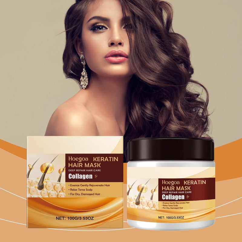 Hoegoa Keratin Repairs The Hair Membrane, Nourish Hair Knot Not Light, Smooth Hair Care Natural Luster Membrane