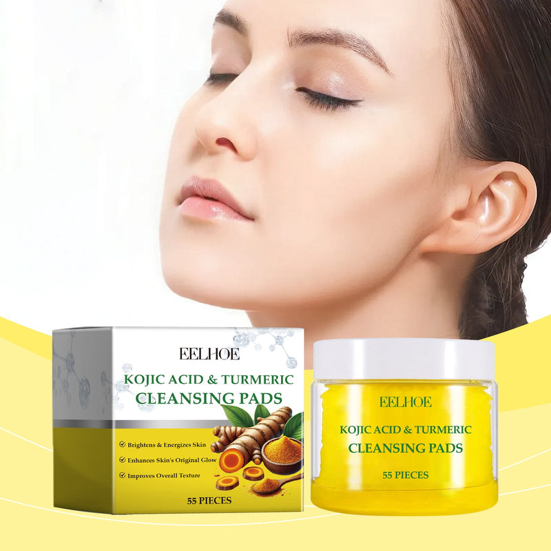 EELHOE Turmeric Cleansing Pad Gently Cleanses Face, Brightens And Nourishes Skin, Refreshing Skin Care Cleansing Pad
