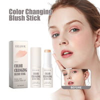 Color Changing Blush Stick, Lightweight Natural Transparent Three-Dimensional Contouring Uniform Skin Tone Lip And Cheek Makeup Stick