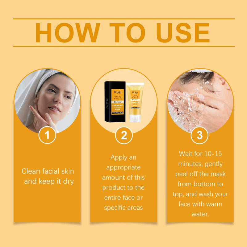 Turmeric Peel Mask Deeply Cleanses Skin, Delicate Pores, Brightens Skin, Hydrates And Moisturizes Skin