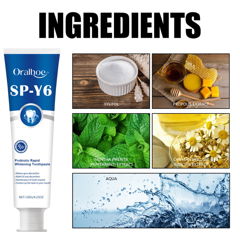 Probiotic Rapid Whitening Toothpaste, Fresh Breath To Remove Stains And Tartar White Teeth To Remove Odor And Beautiful Teeth