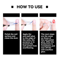 Effectively Prevent Spilled Nail Polish, Paint Nail Edge Can Be Torn Beginner Nail Edge Quick Dry Anti-Fouling Protection Tool