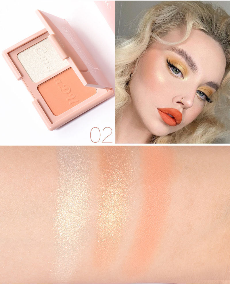CmaaDU Two-tone blush highlighter and contouring palette
