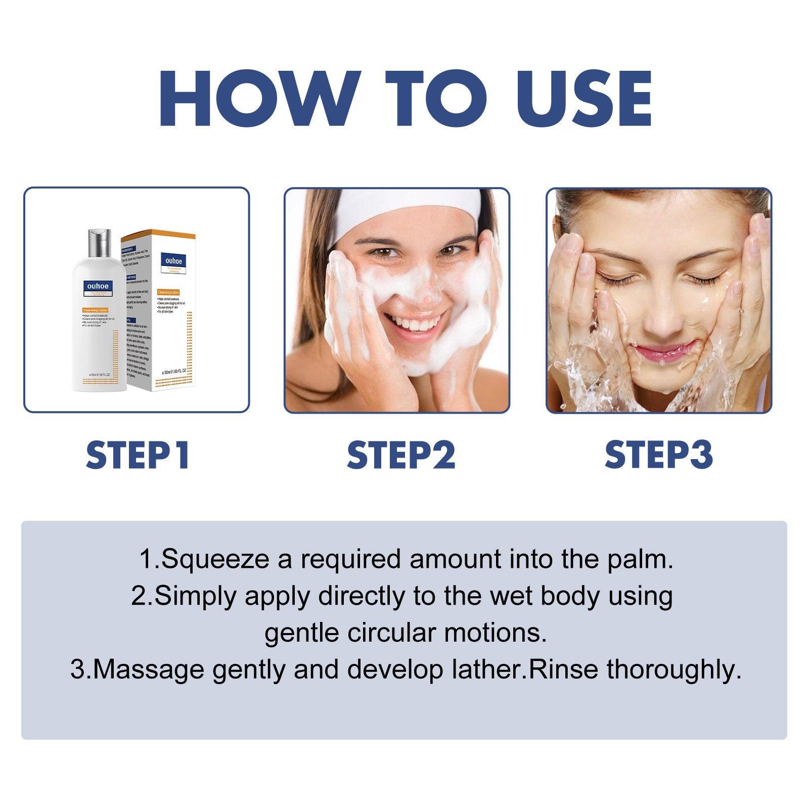 OUHOE Black Acanthoderm Cleanser Face Deep Clean, Soft And Moisturizing Skin Repair Oil Control Cleansing Cleanser