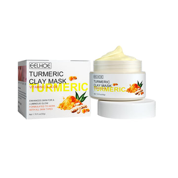 Turmeric Clay Mask, Facial Acne-Clearing Q10 Deeply Cleanses, Hydrates, Brightens And Shrinks Pores