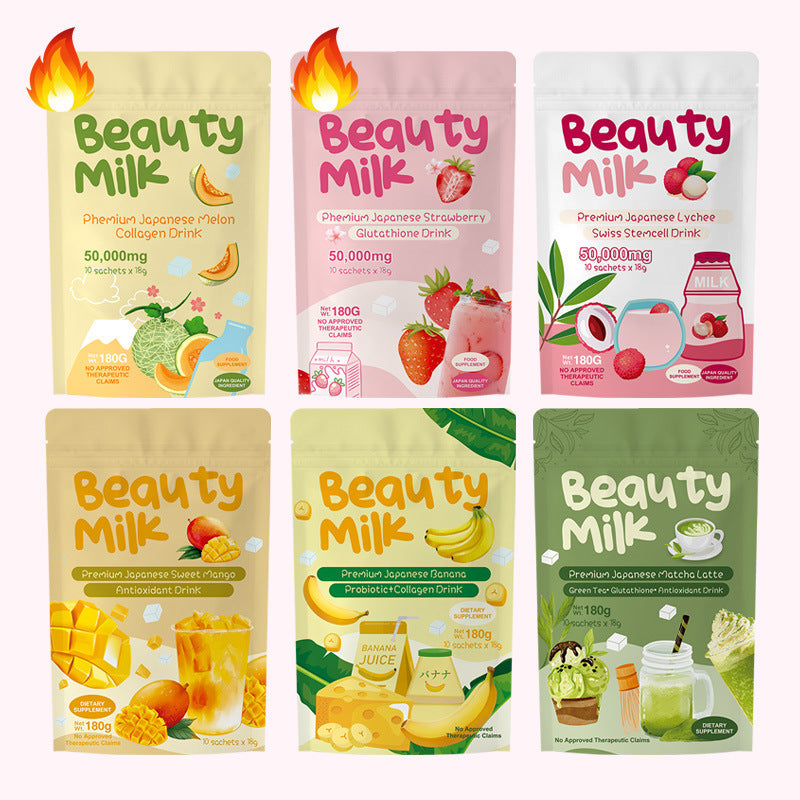 Premium Collagen Powder Banana Flavor BeautyMilk Drink Powder