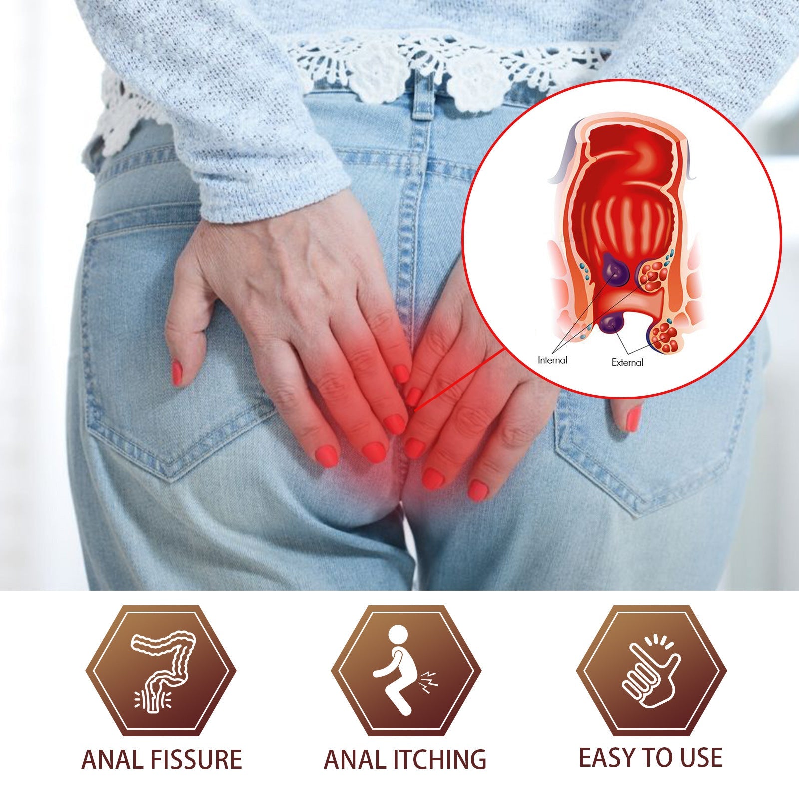 South Moon Hemorrhoid Soothing cream, Hemorrhoid gel cream, anal swelling, pain and itching herbal cream