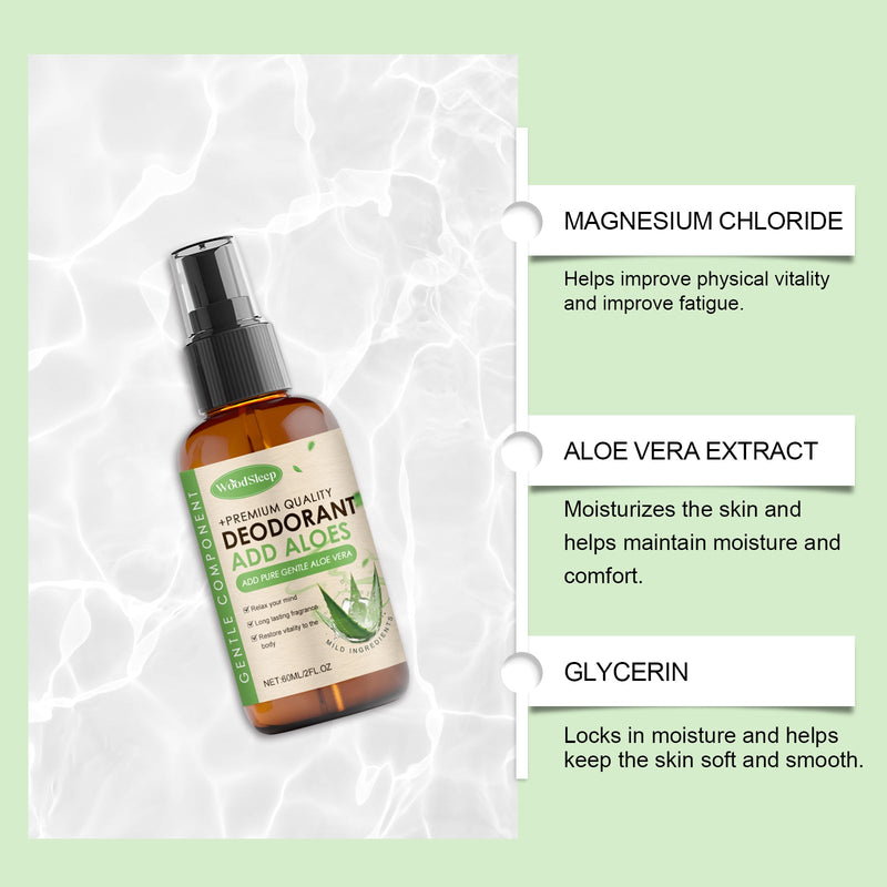 Woodsleep Aloe Vera Magnesium Spray Pamper Your Night's Sleep With A Restful Daily Body Treatment Spray