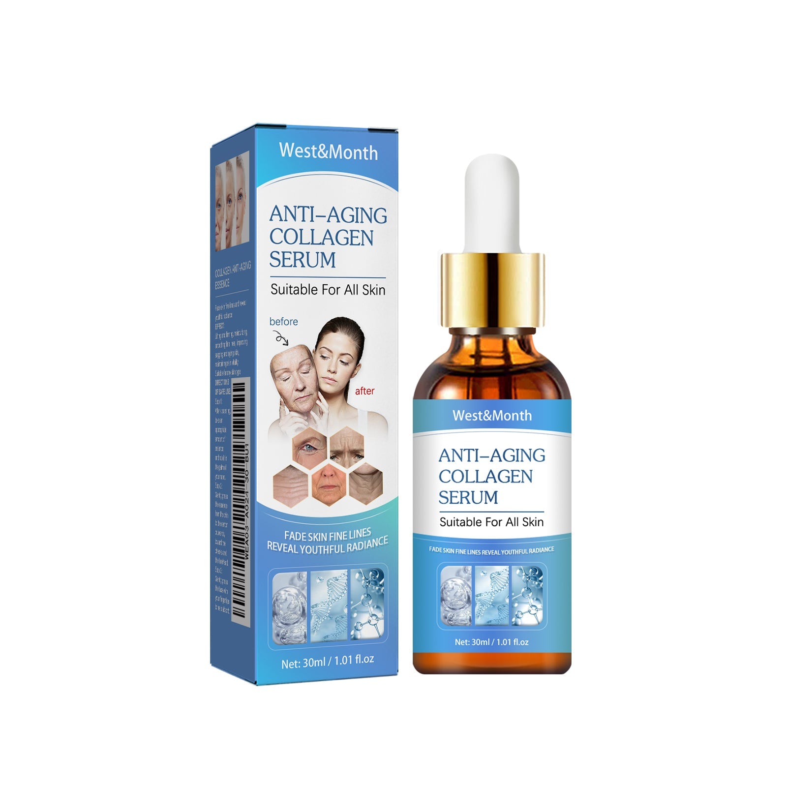 West&Month Collagen Facial Essence Reduces Fine Lines, Tightens Skin And Improves Dull Skin