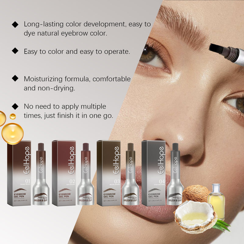 Pressure Air Cushion Brow Cream Not Easy To Smudge Without Removing Makeup To Create Three-Dimensional Natural Long-Lasting Air Cushion Eyebrow Cream