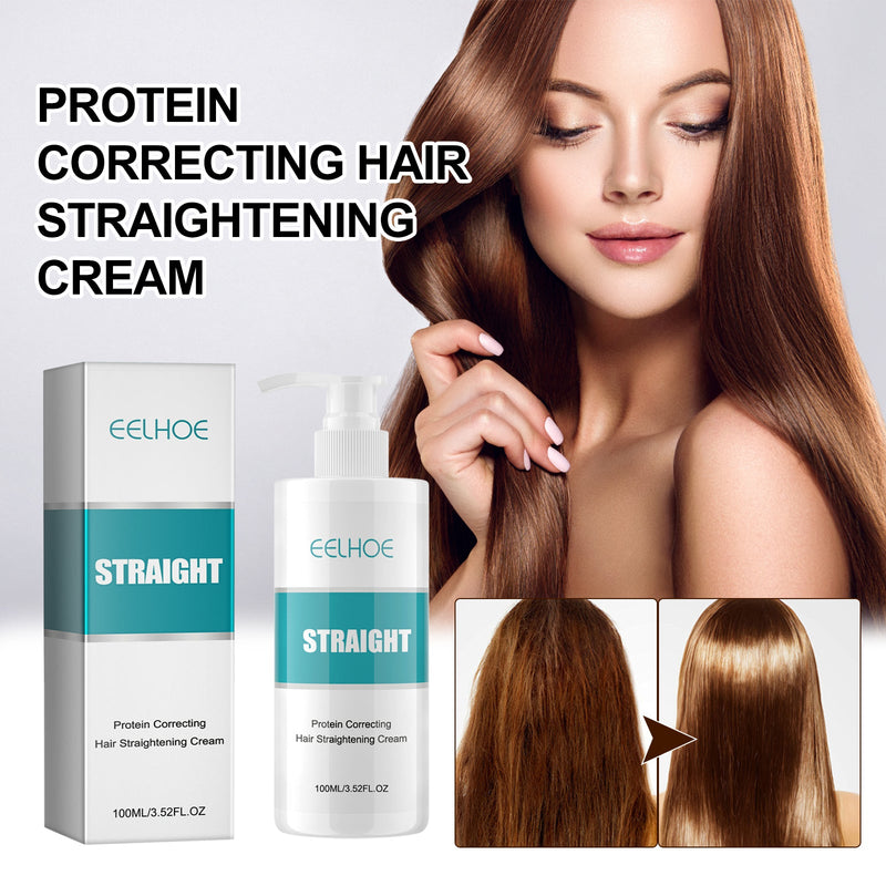 EELHOE Protein Correcting Hair Straightening Cream, Smoothing And Repairing Damaged Hair Smoothing Cream Without Straightening