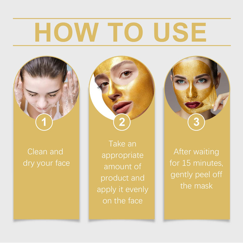 OUHOE Gold Facial Cleansing Mask, Moisturizing Daily Skin Care Moisturizing Facial Tear Hydrating Mask