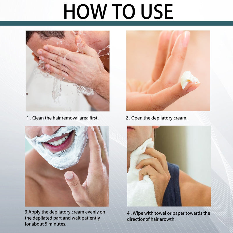 EELHOE Men's Hair Removal Cream, Facial Armpit Leg Chest Hair Clean Not Damaging Skin Hair Removal Cream
