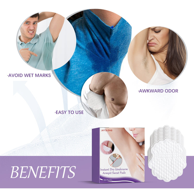 Armpit Sweat Pad, Clean Odors Underarm Deodorant Refreshing Invisible Long-lasting Sweat Absorbing Pad