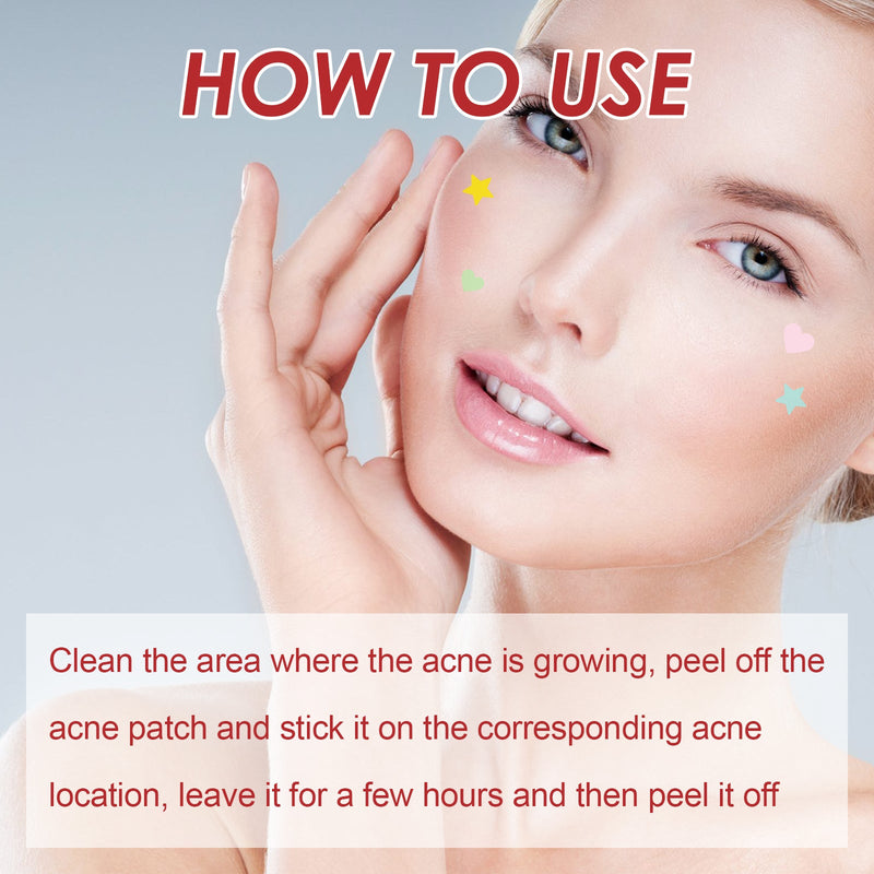 Facial Care Acne Patch, Gently Clean And Reduce Acne Skin Soft Smooth Multi-Shape Portable Acne Patch