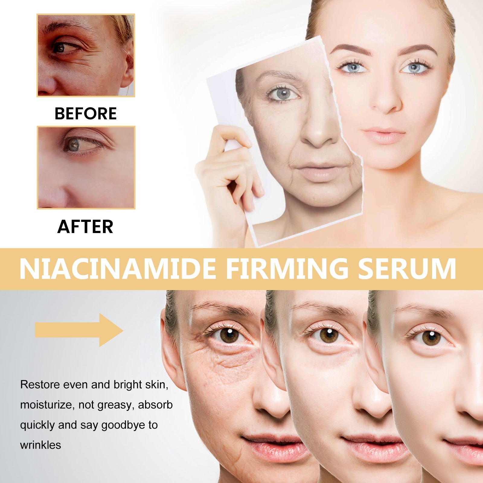 Nicotinamide Firming Serum, Moisturizes And Firming Facial Skin, Brightening Dark Skin Tone Serum