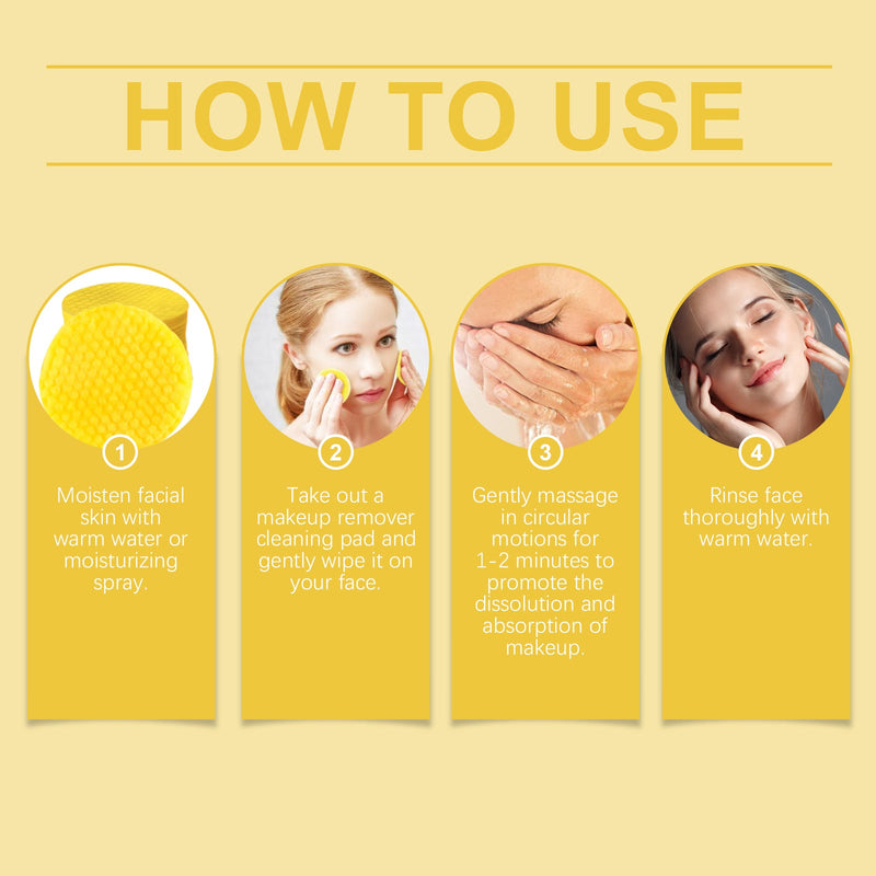 EELHOE Ginger And Lemon Makeup Remover Cleansing Pad, Facial Makeup Gentle Clean Makeup, Care For Skin Without Tight