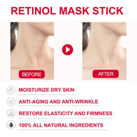 Retinol Mask Stick, Moisturize Dry Skin Tight Elastic Smooth Water