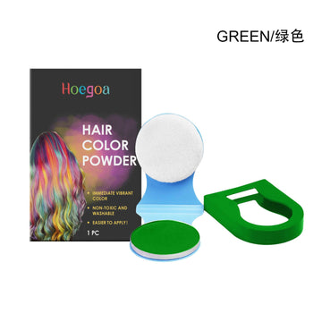 Hoegoa  Hair Dye Powder (Green) Can Easily Change Your Hair Color With Just One Application. It Naturally Covers Your Hair And Is Convenient For The Dance Party