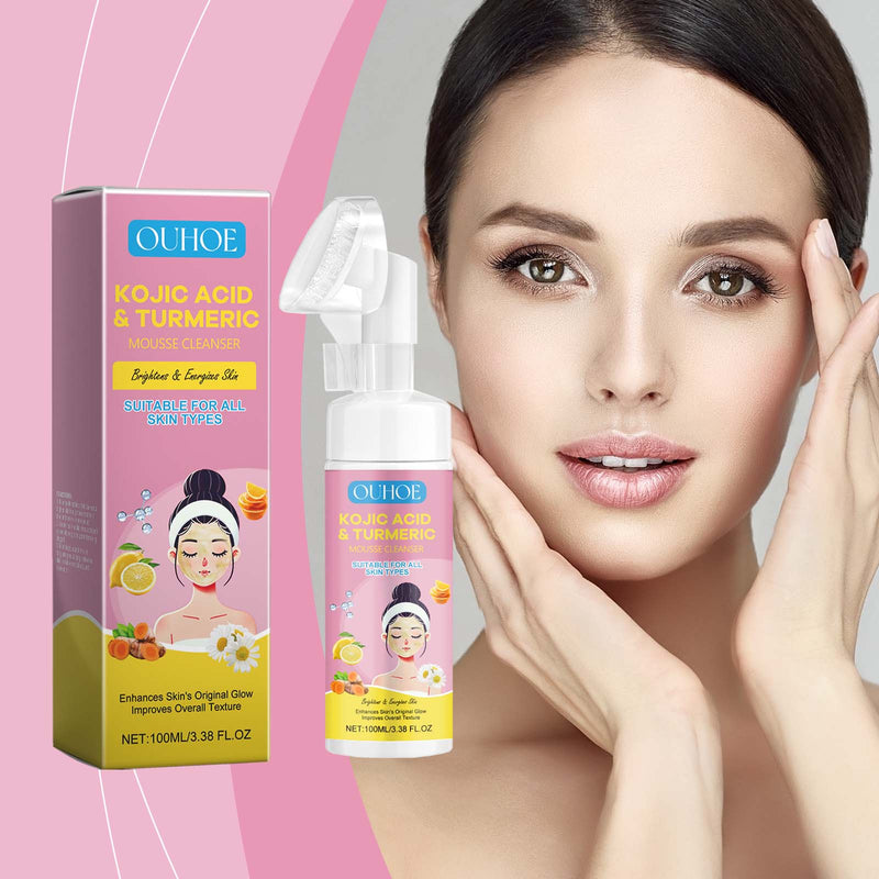 Kojic Acid Turmeric Mousse Cleanser Moisturizes And Locks Water Temperature And Cleanses Clear And Clear Skin Foam Cleanser