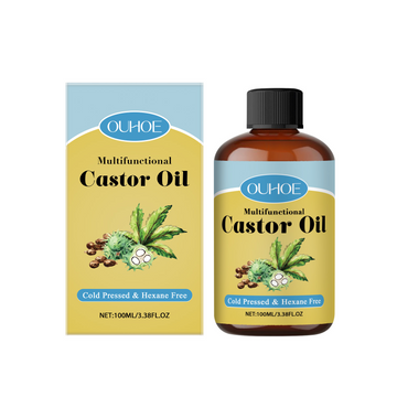 OUHOE Organic Castor Oil Moisturizes And Hydrates Hair, Eyebrows, Skin, Body Multi-Effect Care Gentle Massage