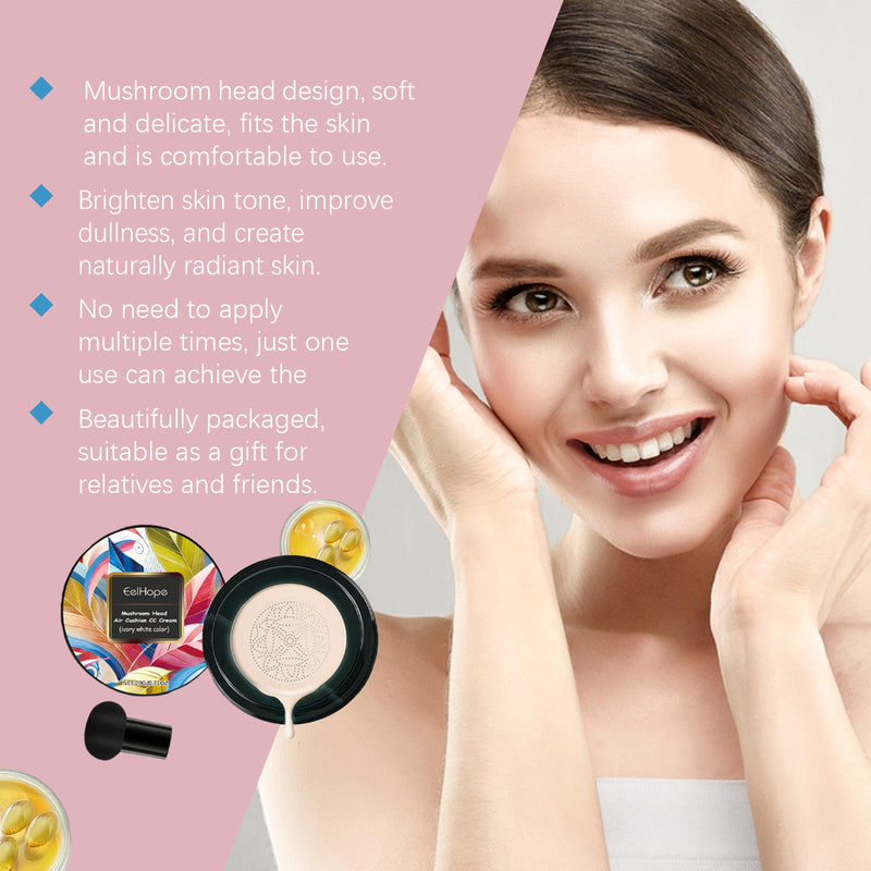 Mushroom Head Air Cushion Small Mushroom Air Cushion Easy To Apply Makeup Without Clogging Pores Moisturizing Natural Concealer