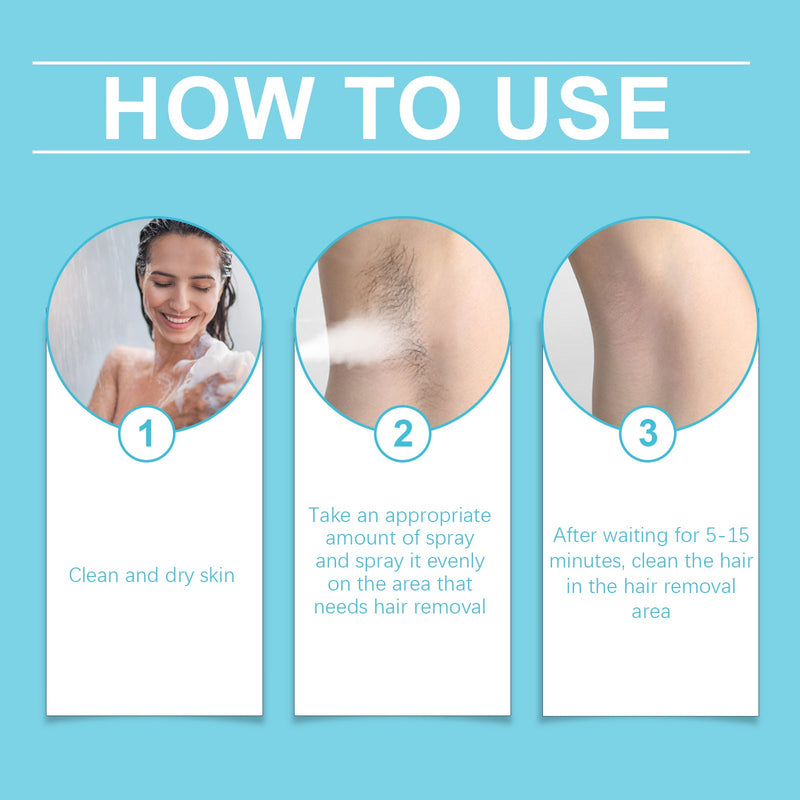 Hair Removal Spray Refreshing Moisturizing Gentle Smooth Hand Hair Leg Hair Skin Gentle Formula Hair Removal Spray