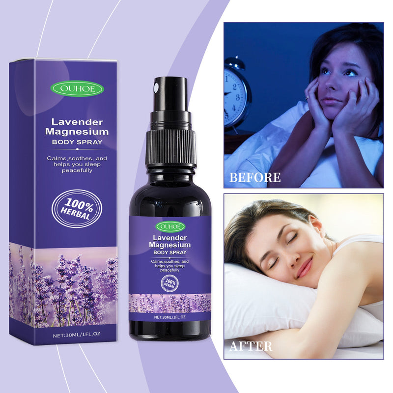 Lavender Magnesium Body Spray, Soothing Soothing Sleep Improvement Spray To Soothe Insomnia Body And Mind To Sleep