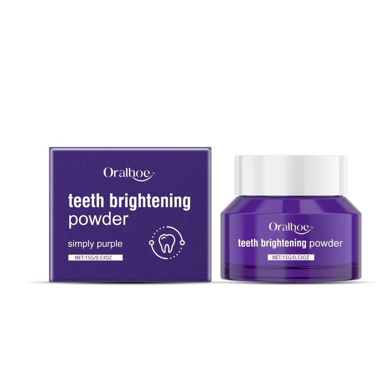 Oralhoe Purple Tooth Powder Clean Odor Care Mouth Fresh Breath Bright Tooth Powder Gingival Care